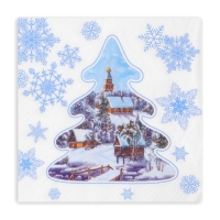 Новогодние салфетки бумажные Pero Prestige &laquo;Ночь перед рождеством&raquo;, 3 слоя, 33х33 см, 20 шт