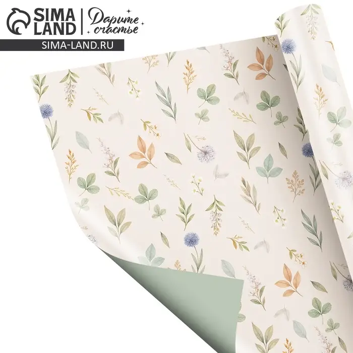 Бумага глянцевая двухсторонняя &laquo;Просто цветы&raquo;, 70 &times; 100 см