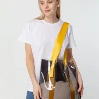 Шопер Clear Fest, прозрачный серый с желтыми ручками