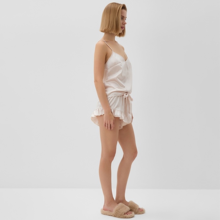 Комплект (топ, шорты) женский MINAKU: Home collection цвет молочный, р-р 48