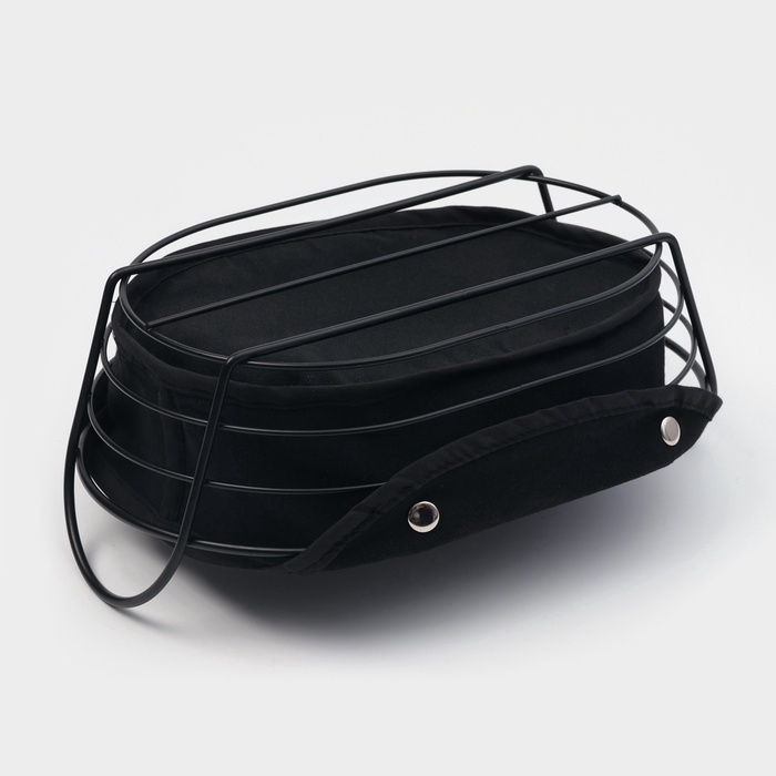 Хлебница Доляна &laquo;Лофт&raquo;, 28,5&times;19,5&times;11 см, чёрная