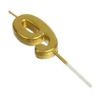 Свеча в торт на шпажке &laquo;Цифра 9&raquo;, золотая, 4.5&times;2.5 см