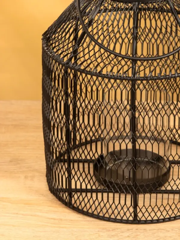 Подсвечник фонарь со стеклянной колбой 20х20х26 см, d 9 см, металл, цв. черный