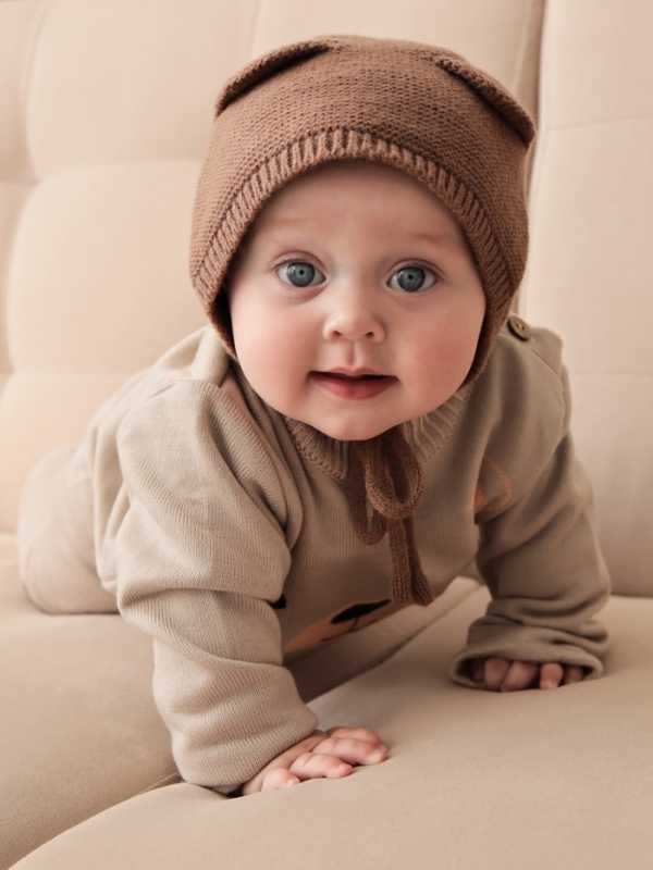 Шапка вязаная Крошка Я р.48-50, цв. кофейный