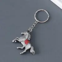 Брелок металл "Бегущий конь со стразами на седле" МИКС 3х4,2х0,8 см