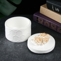 Шкатулка "Соты с цветами" 8х8х7,5см