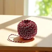 Шнур "Шпагат" длина 100м, d=2мм, хлопок, цвет красно-белый