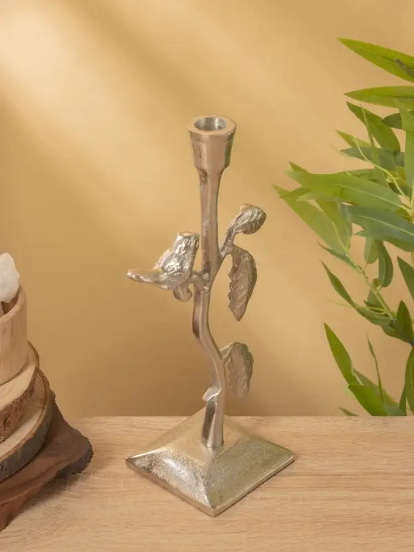Подсвечник &laquo;Соловей на ветке&raquo;, 9.5&times;14&times;29 см, алюминий