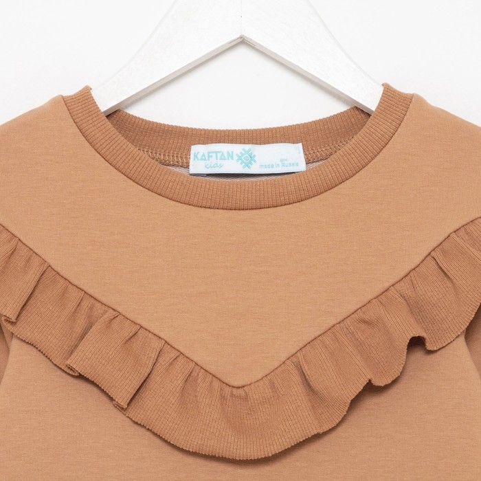 Платье для девочки KAFTAN Платье для девочки KAFTAN "Basic line", размер 30 (98-104), цвет кофе