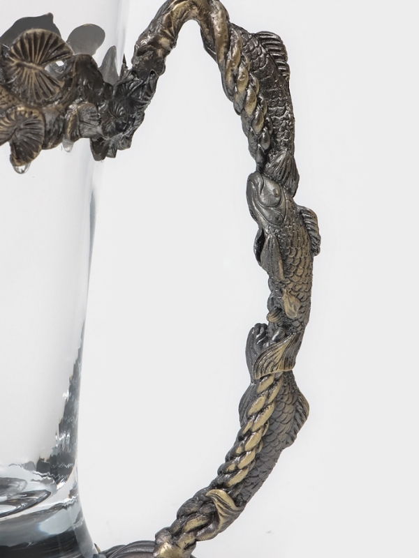 Пивной бокал 500 мл "Рыбы", подарочный, бронза