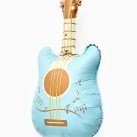 Воздушный шар фольгированный 35" "Гитара" цвет голубой