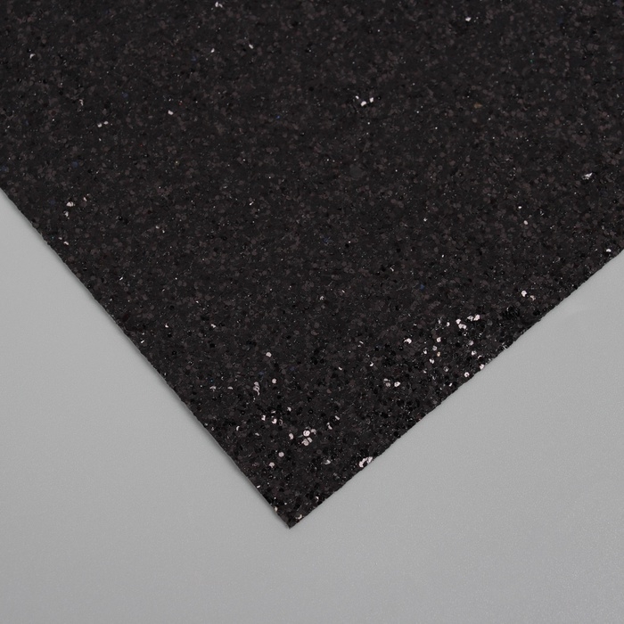 Лист для творчества иск.кожа Лист для творчества иск.кожа "Крупные блёстки" чёрный лист 33х20 см толщина 0,84 мм