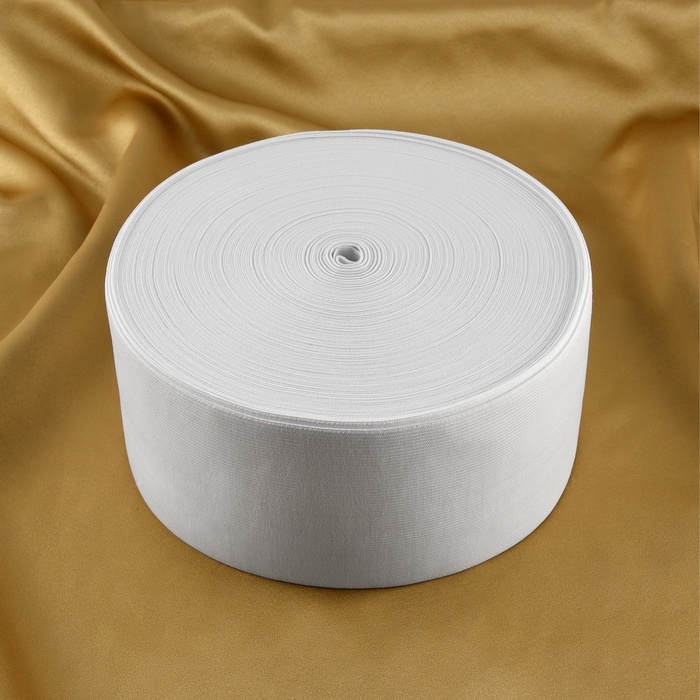 Резинка вязаная, 100 мм, 40 &plusmn; 2 м, цвет белый