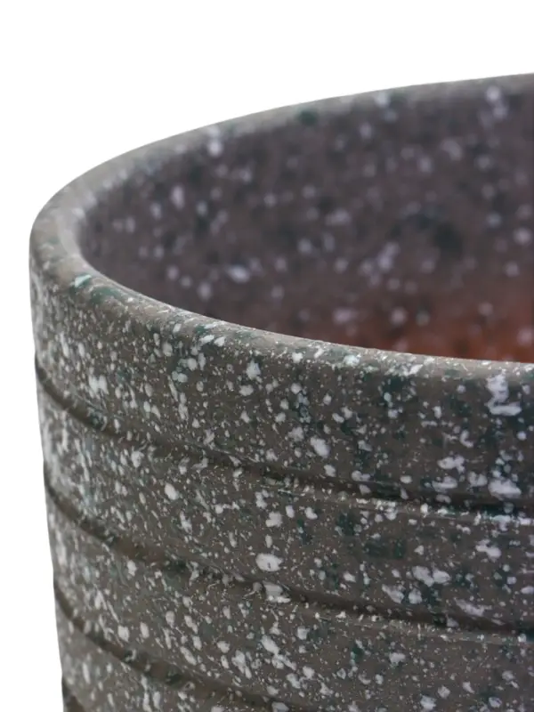 Горшок цветочный  с поддоном 1,6 л, серый керамика "Пряности" (М)