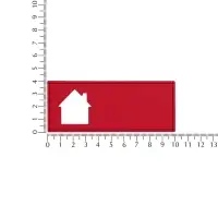 Лейбл из ПВХ с вырубкой &laquo;Дом&raquo;, красный
