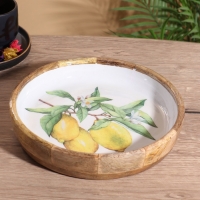 Блюдо "Лимоны" дерево манго 25х25х4,5 см