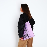 Шопер &laquo;Девушка&raquo;, без молнии, без подкладки, цвет сиреневый