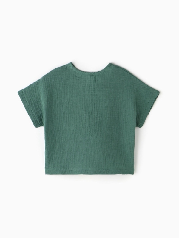 Рубашка Крошка Я Рубашка Крошка Я "Муслин", рост 68, зеленый