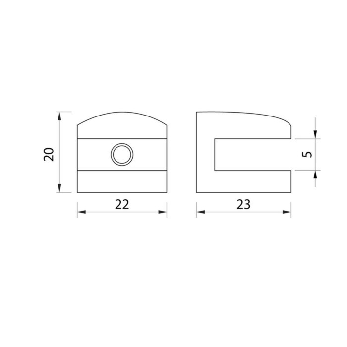 Полкодержатель P110GP, 22х23х20 мм, 4 шт в наборе, цвет золото