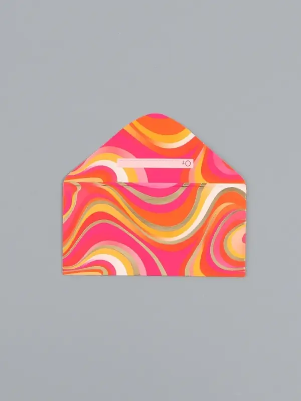 Конверт для денег &laquo;Орнамент&raquo;, розовый, 16,5 х 8 см