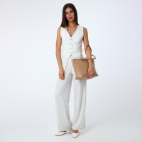 Сумка женская на молнии, цвет бежевый