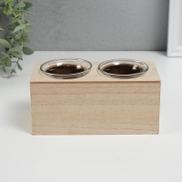 Подсвечник дерево на 2 свечи "Домики" d=4 см 7,7х15,5х8 см