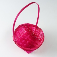 Набор корзин плетеных, D19x9/32 см, D22x9,5/34 см, D25x10/36 см, 3шт, розовые, бамбук