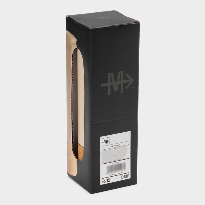 Бутылка для воды пробковая Magistro, 450 мл, 7&times;7&times;23 см, цвет бежевый