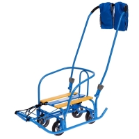 Санки &laquo;Ветерок 7 универсал&raquo;, с рукавичками, цвет голубой