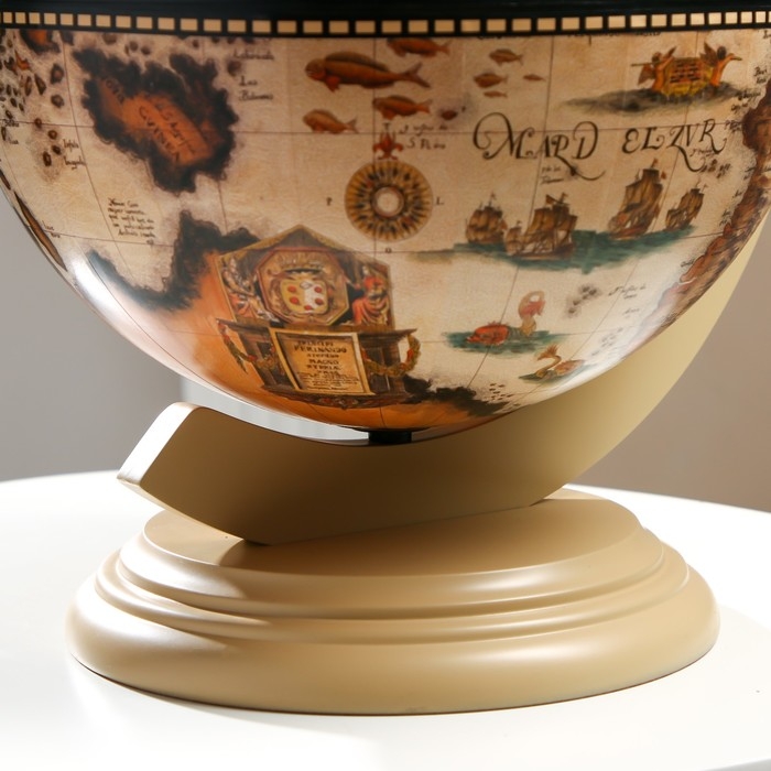 Глобус бар декоративный "Карта странника" белый 38х33х48 см