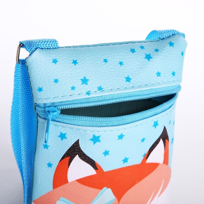 Подарочный набор для девочки «Добрая лисичка», сумка, значок, цвет голубой Подарочный набор для девочки «Добрая лисичка», сумка, значок, цвет голубой