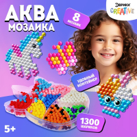 Аквамозаика &laquo;Единорог&raquo;, 8 карточек, 1300 шариков