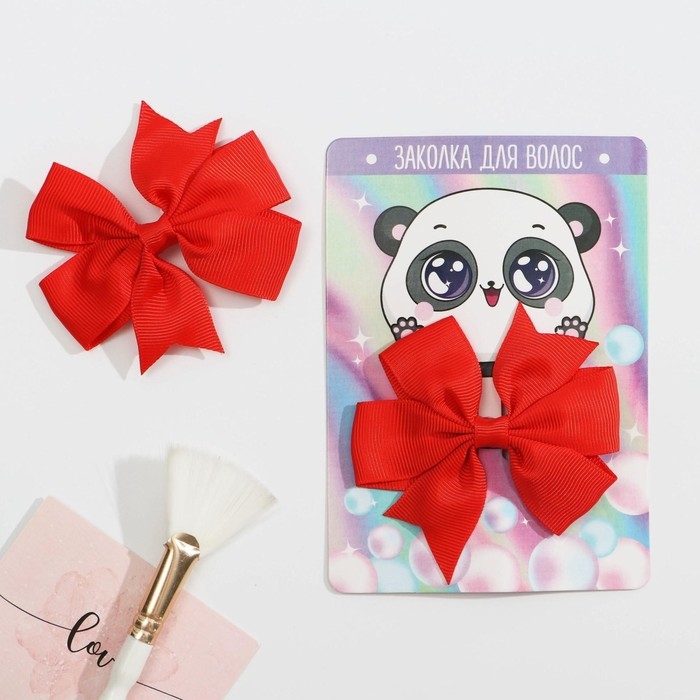 Заколка для волос с бантом &laquo;Панда&raquo;, 10 х 14 см