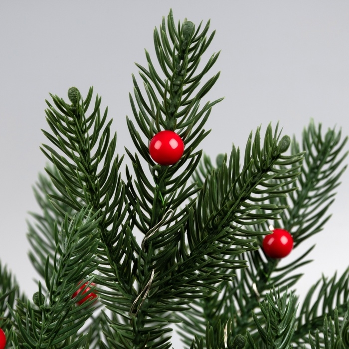 Светодиодный куст &laquo;Ель малая&raquo; 35 см, 30 LED, батарейки AAx3 (нет в комплекте), свечение тёплое белое