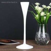 Подсвечник стекло "Узкий бокал" белый набор 2 шт 28,5х10,5х10,5 см