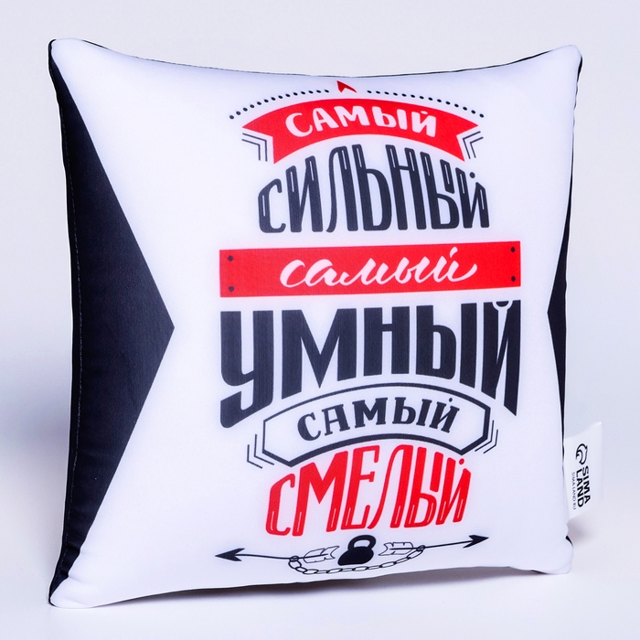 Подушка-антистресс декоративная &laquo;Самый сильный, самый умный, самый смелый&raquo;, 20х20 см