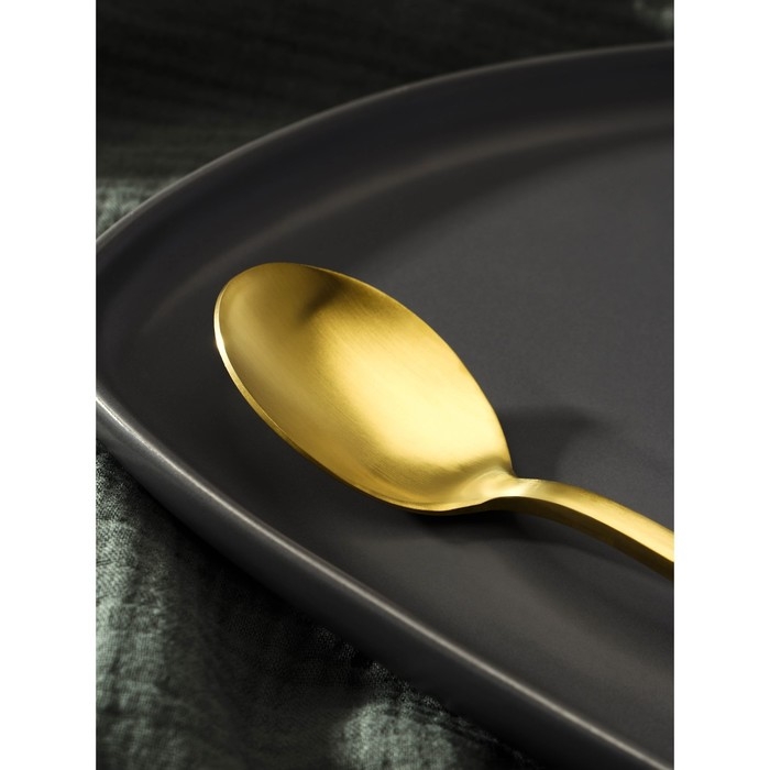 Ложка столовая из нержавеющей стали Magistro &laquo;Оску стандарт&raquo;, длина 19,5 см, цвет золотой