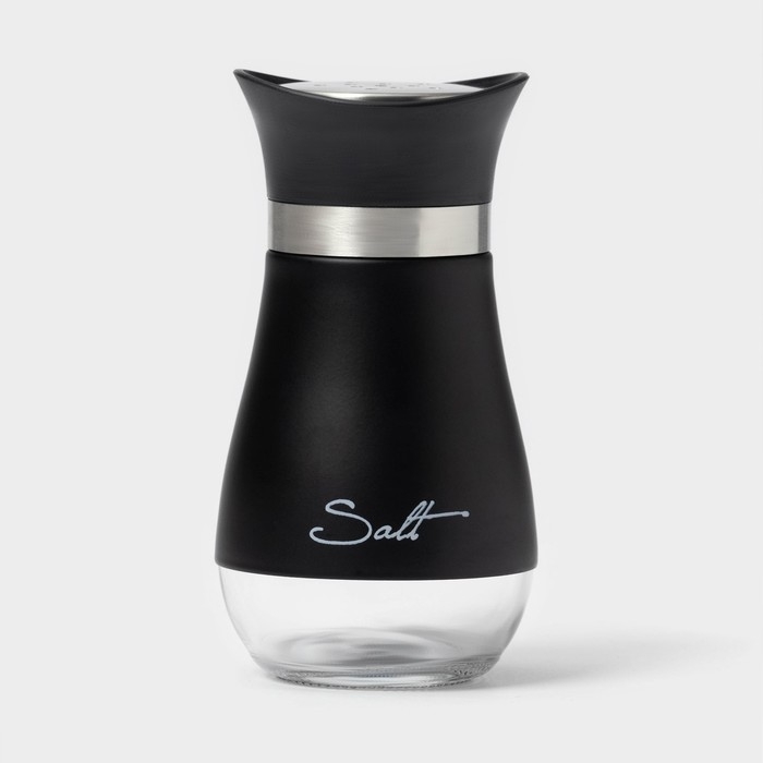 Солонка стеклянная &laquo;Сияние&raquo;, 5,5&times;5&times;11 см, цвет чёрный