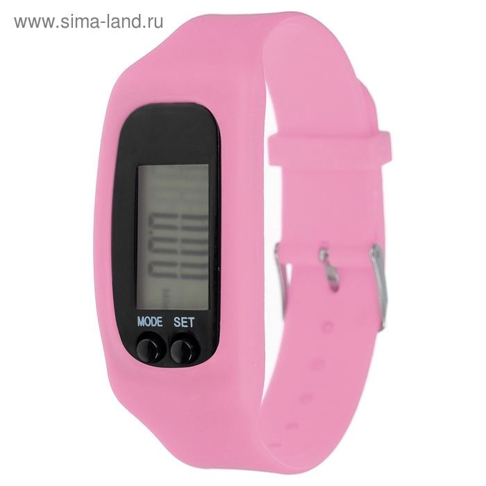 Шагомер-часы, 25 х 1.5 х 4 см, цвета МИКС