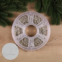 Гирлянда &laquo;Мишура&raquo; 50 м роса, IP44, серебристая нить, 1500 LED, 8 режимов, свечение мульти, 36 В