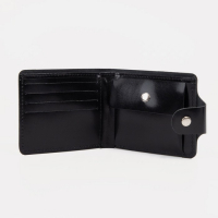 Портмоне мужское на кнопке, для купюр, для карт, для монет, цвет чёрный Портмоне мужское на кнопке, для купюр, для карт, для монет, цвет чёрный