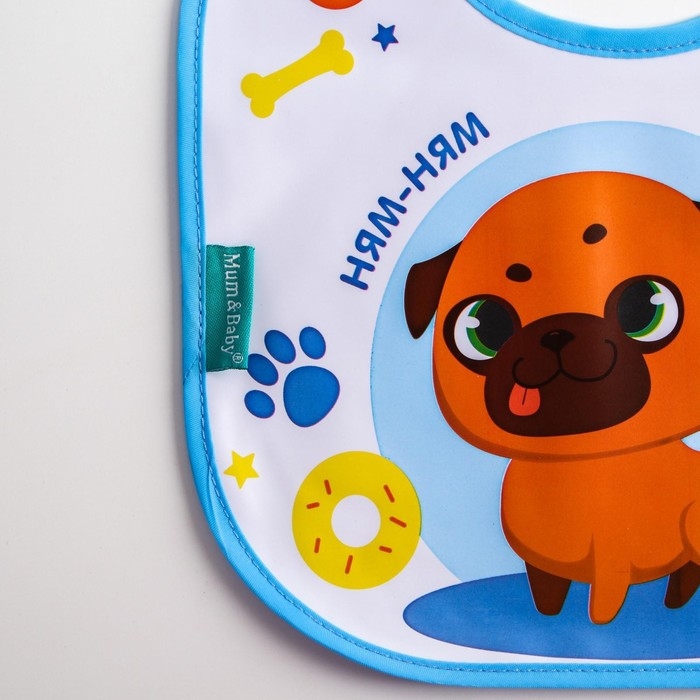 Нагрудник для кормления &laquo;ТРЕНД. Мопс&raquo; непромокаемый на завязках