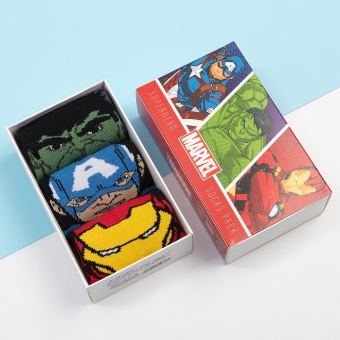 Набор носков "Мстители", MARVEL, 3 пары, 16-18 см