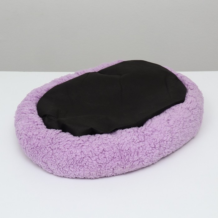 Лежанка для собак и кошек "Уют", мягкий мех, 50 х 42 х 11 см, фиолетовая