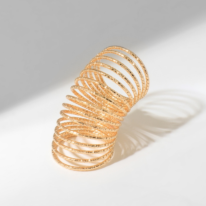 Кольцо &laquo;Пружинка&raquo;, цвет золото