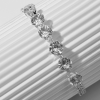 Браслет со стразами &laquo;Циркон&raquo; изыск, дорожка, цвет белый в серебре, 15см