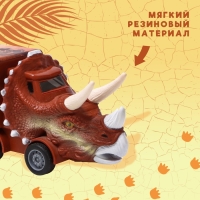 Грузовик инерционный &laquo;Динозавр&raquo;, с 3 машинами, световые и звуковые эффекты