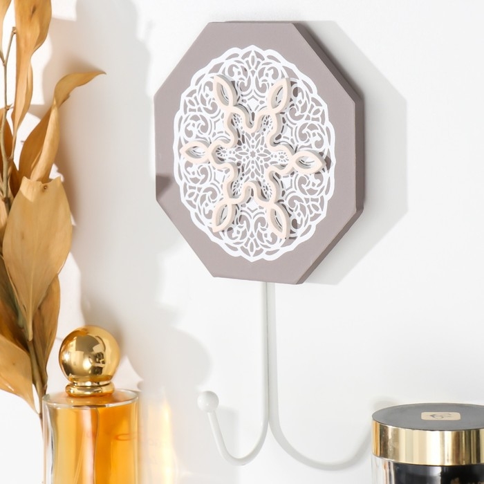 Крючок декоративный дерево Крючок декоративный дерево "Цветок. Восьмигранник" 11,6х0,7х20 см