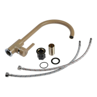 Cмеситель для кухни Accoona A4594KE, однорычажный, высокий излив, латунь, цвет песочный Cмеситель для кухни Accoona A4594KE, однорычажный, высокий излив, латунь, цвет песочный