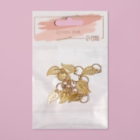 Пирсинг для волос &laquo;Листья&raquo;, 3,5 &times; 1 см, 10 шт, цвет золотистый